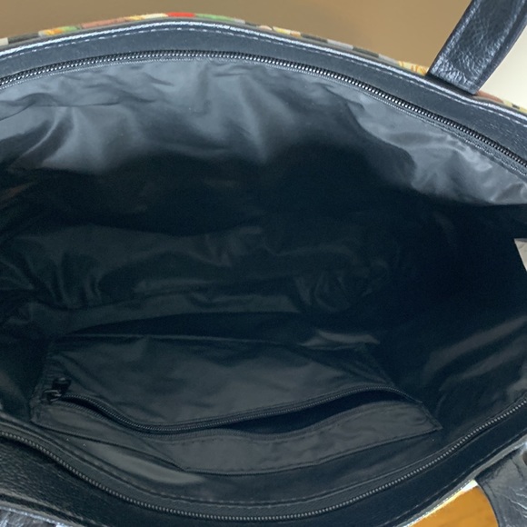 Fast Food Diner Tote | Large Canvas Food Design Bag | Leather Detail Food Lover - Picture 5 of 7